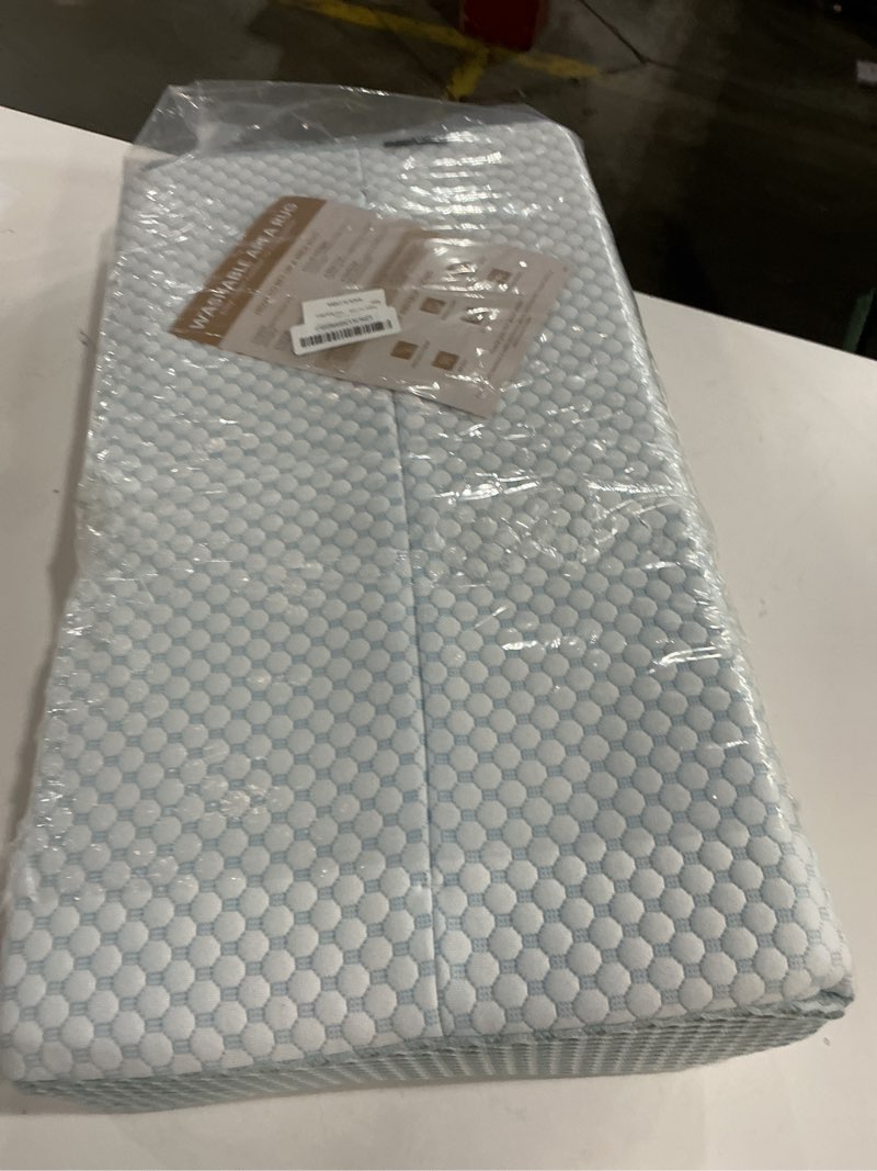 Condition photo showing As Is for Memory Foam Bed Pillow for Sleeping, Ergonomic Cervical Contour Neck Support Orthopedic Pillow for Side Back Stomach Sleeper, Neck and Shoulder Pain Blue