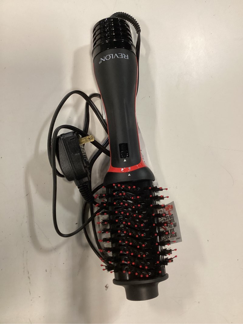 Condition photo showing As Is for revlon one step volumizer plus hair dryer and styler | more volume, less damage, and more styling control for easy and fast salon-style blowouts, plus travel friendly (black) black red 2.0 volumizer plus
