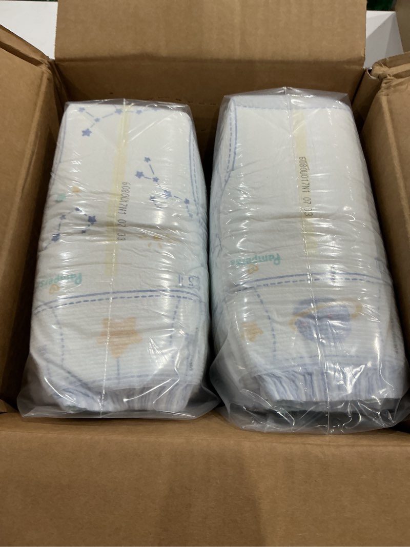 Condition photo showing New/Like New for pampers zzz overnight diapers, size 5 (27+ lbs), 50 count, nighttime protection disposable baby diaper, night time leak and skin protection size 5 50