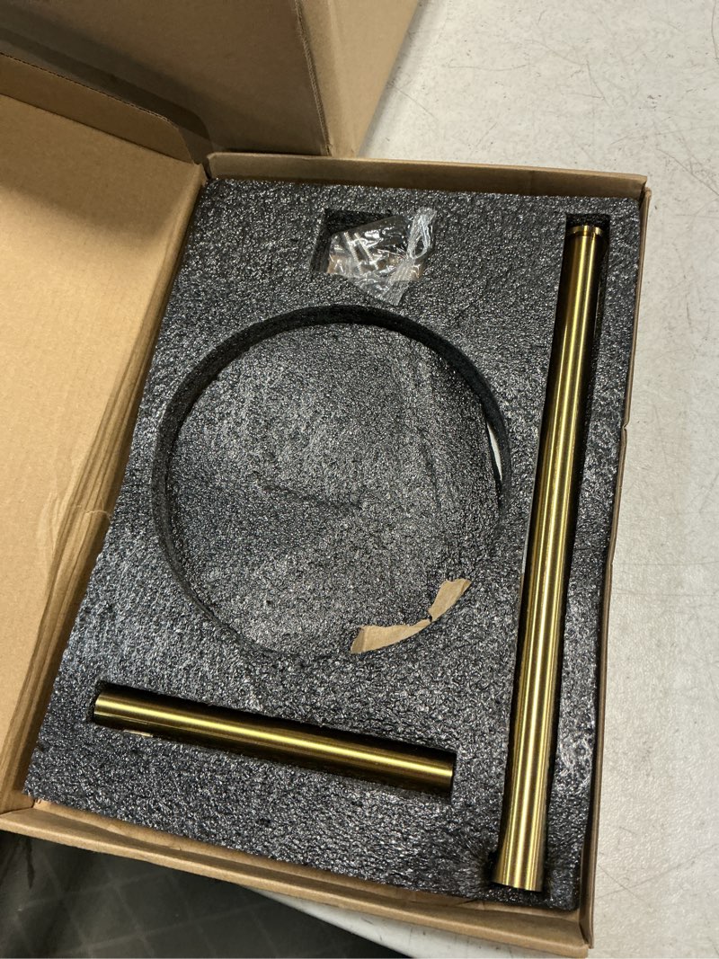 Condition photo showing As Is for brushed gold paper towel holder,stainless steel paper towel holder for kitchen roll organize, standard or jumbo-sized roll paper, countertop roll dispenser with marble base brushe gold