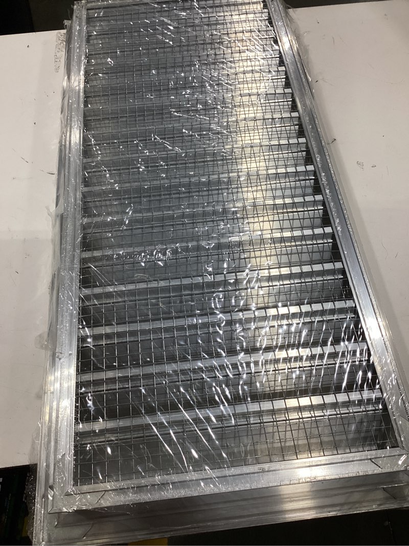 Condition photo showing As Is for hvac premium 14\"w x 23”h aluminum exterior gable louver vent for walls & crawlspace - weather-resistant air grille with screen mesh - [outer dimensions 15.75\"w x 29.75\"h]
