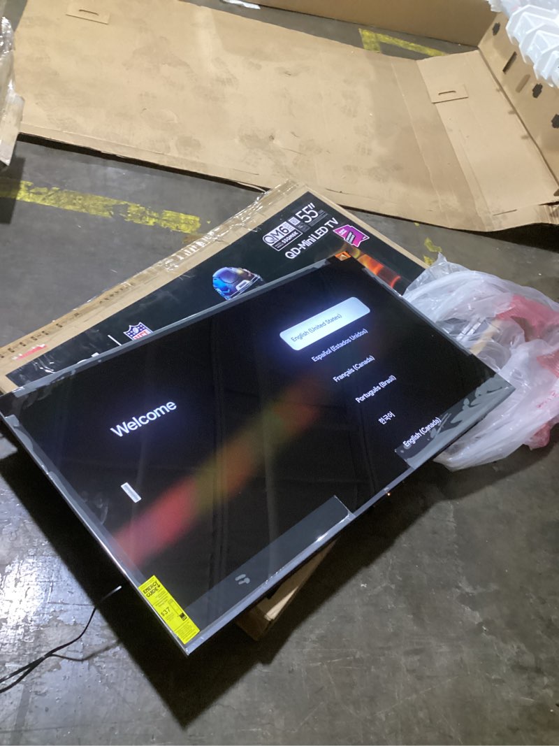 Condition photo showing New/Like New for working verified tcl 55 inch class qm6k series | mini led qled 4k hdr | 55qm6k, 2025 model | 120hz-144hz high brightness smart google tv dolby atmos onkyo audio | voice remote alexa gaming streaming television 55 inches