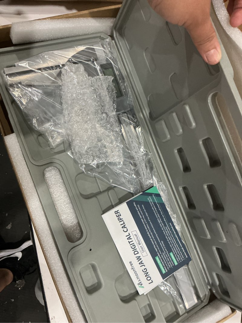Condition photo showing As Is for 12 inch digital caliper long jaw caliper with 6" jaw depth calipers measuring tool all-metal frame large lcd screen 0.0005"/ 0.01mm resolution (12"/ 300mm)