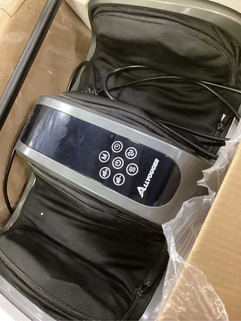 Condition photo showing As Is for ALLYOUGER Foot Massager with Heat - Shiatsu Deep Kneading Machine for Plantar Fasciitis, Neuropathy & Circulation - 5 Intensities, 4 Modes - Ideal Gifts for Women & Men Gray