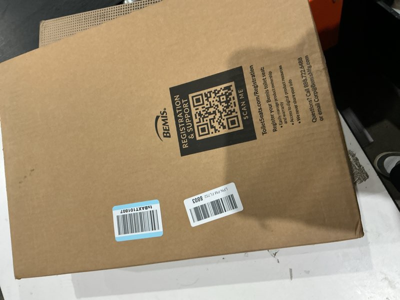 Condition photo showing New/Like New for mayfair linden slow close toilet seat, non slip heavy duty wood, easy install, elongated, white