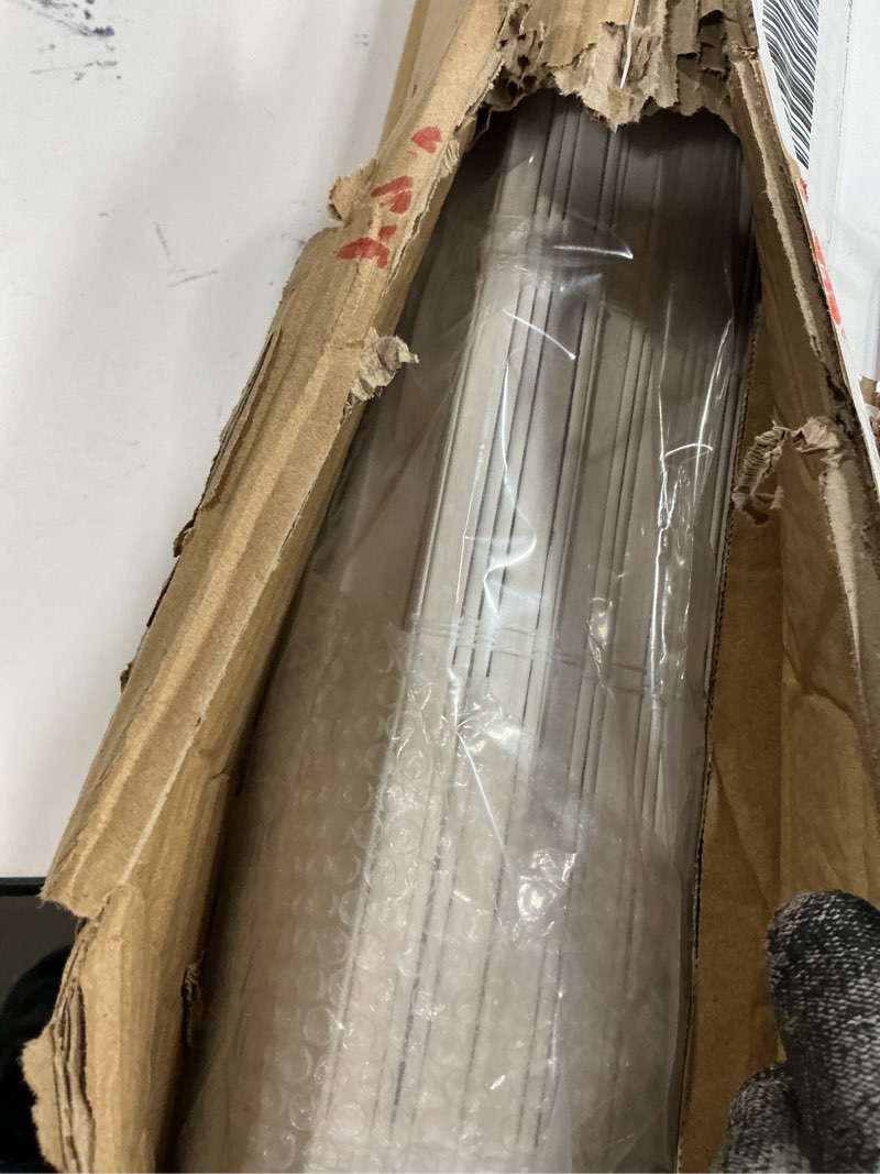 Condition photo showing As Is for LazBlinds No Tools No Drill Cordless Bamboo Roman Shades, Light Filtering Window Treatment, Roll Up Bamboo Blinds for Windows 34.5'' W x 48'' H, Whitewash T Light Filtering-whitewash T 34.5" W x 48" H