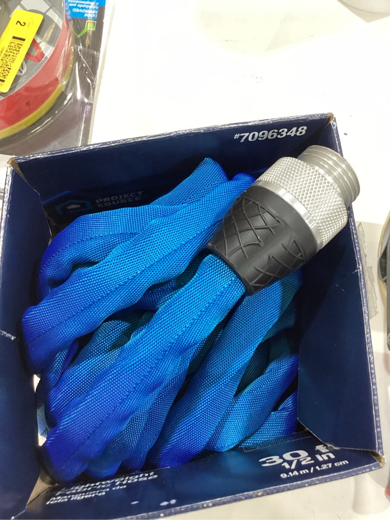 project source project source lightweight 1/2-in x 30-ft premium -duty kink free woven blue coiled