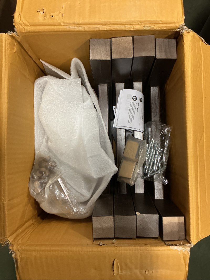 Condition photo showing Good Condition for Amazon Basics Solid Wood Saddle-Seat Kitchen Counter Barstool with Footrest, Easy Assembly - 24-Inch Height - Walnut - Set of 2 Walnut 24''