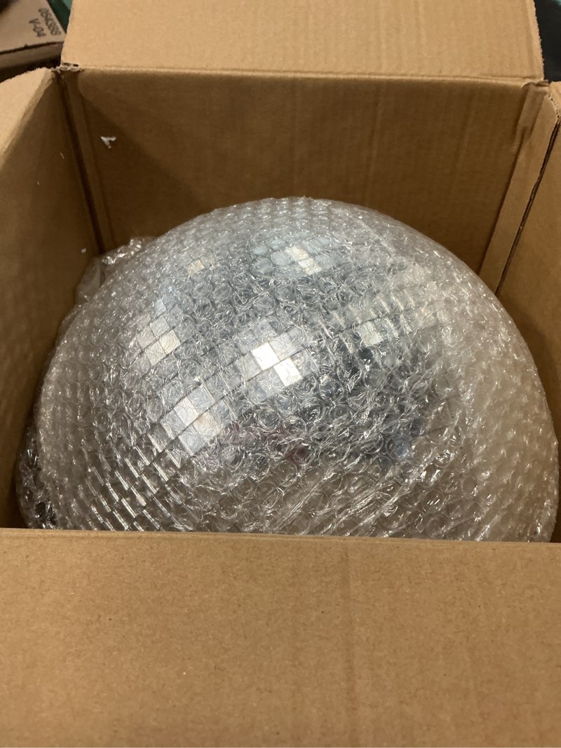 Condition photo showing New/Like New for youdepot disco ball 12-inch – large hanging mirror ball disco ball decor for disco party decorations, weddings, events, disco christmas decor, and home celebrations 12 in