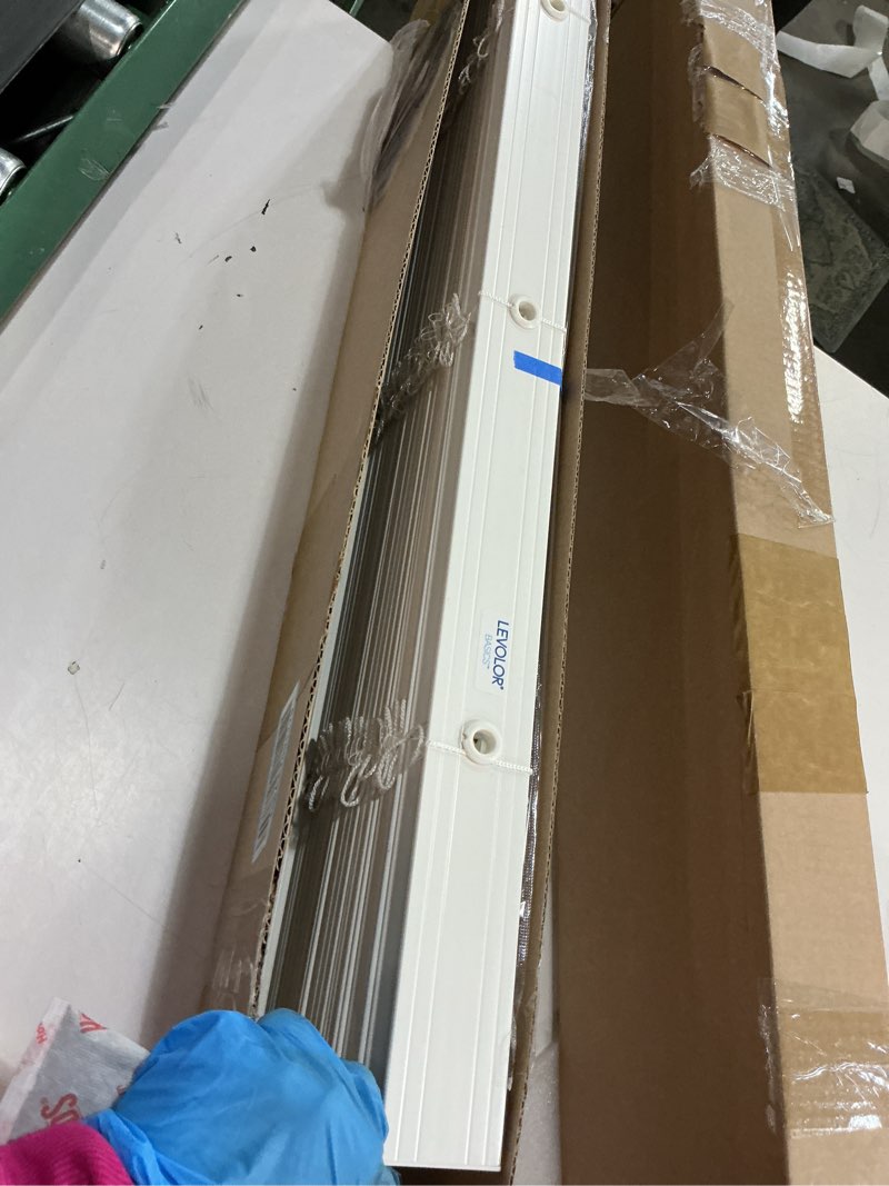 Condition photo showing item condition for LEVOLOR Basics Cordless Light Filtering Faux Wood Blinds, Easy to Install 2” Blinds for Windows, Timeless Look, Fits up to 30” Width and 64” Length, Home Solution for Any Space or Room 30"W x 64"H White 1