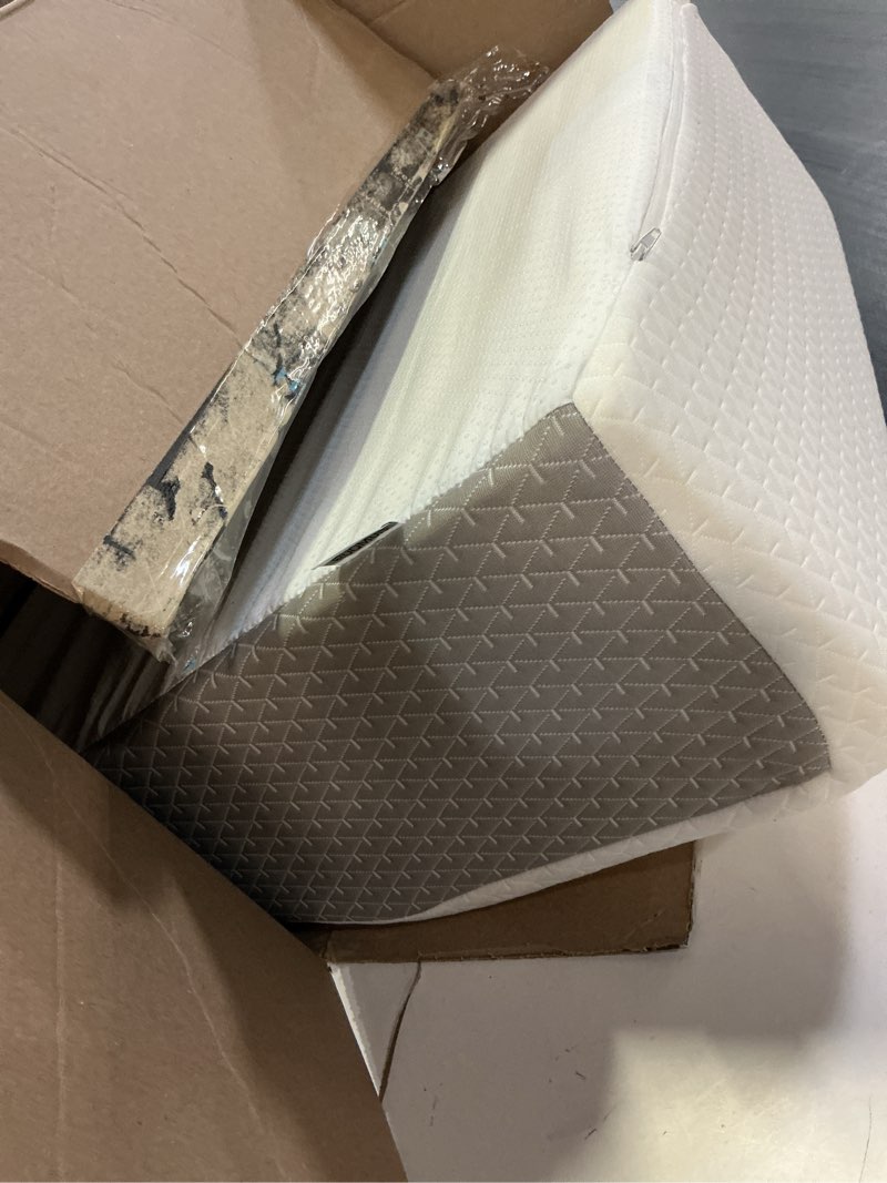 Condition photo showing Good Condition for kolbs bed wedge pillow for sleep apnea, fsa eligible acid reflux, and back pain relief, with chic jacquard cover - headboard wedges for sleeping (standard width 7.5" height)