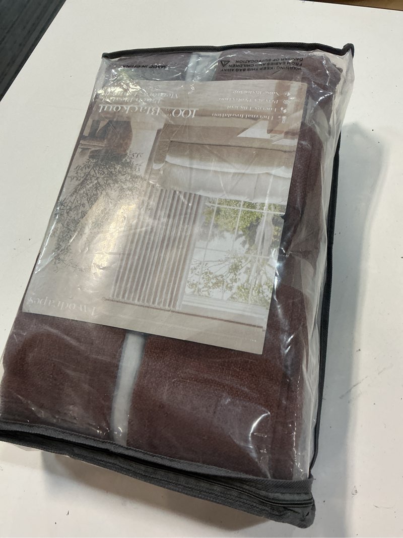 Condition photo showing New/Like New for red brown 80 inch pinch pleated black out curtains 2 panel set for living room pinch pleat linen drapes with liner 80 inches long 100% blackout light blocking energy saving curtain for dining bedroom chestnut brown 40"w x 80"l (pack of 2)