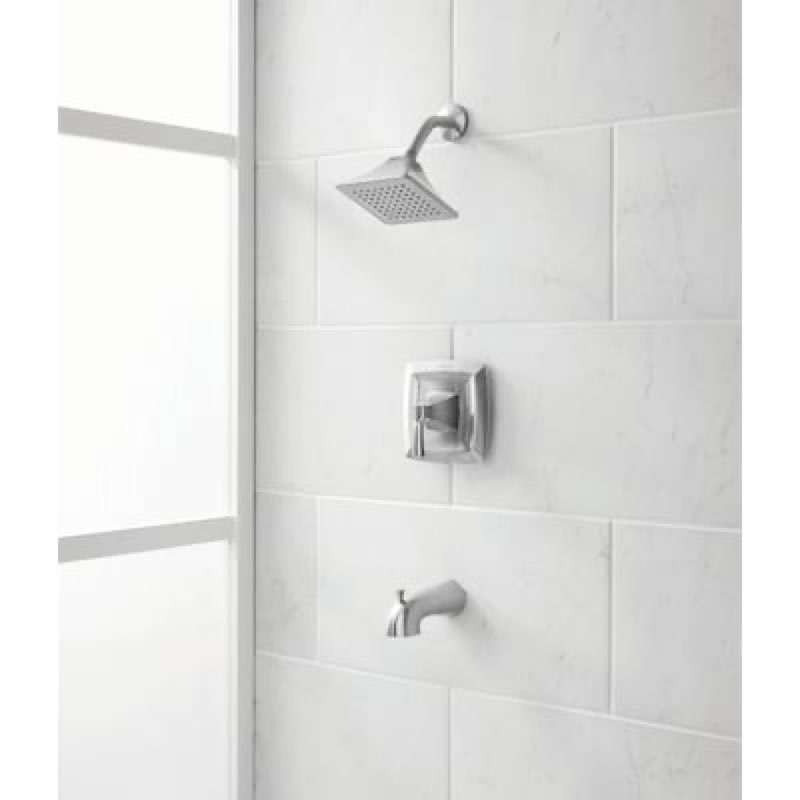  allen + roth Chesler Brushed nickel 1-handle Single function 6.0-in Square Bathtub and shower Faucet
