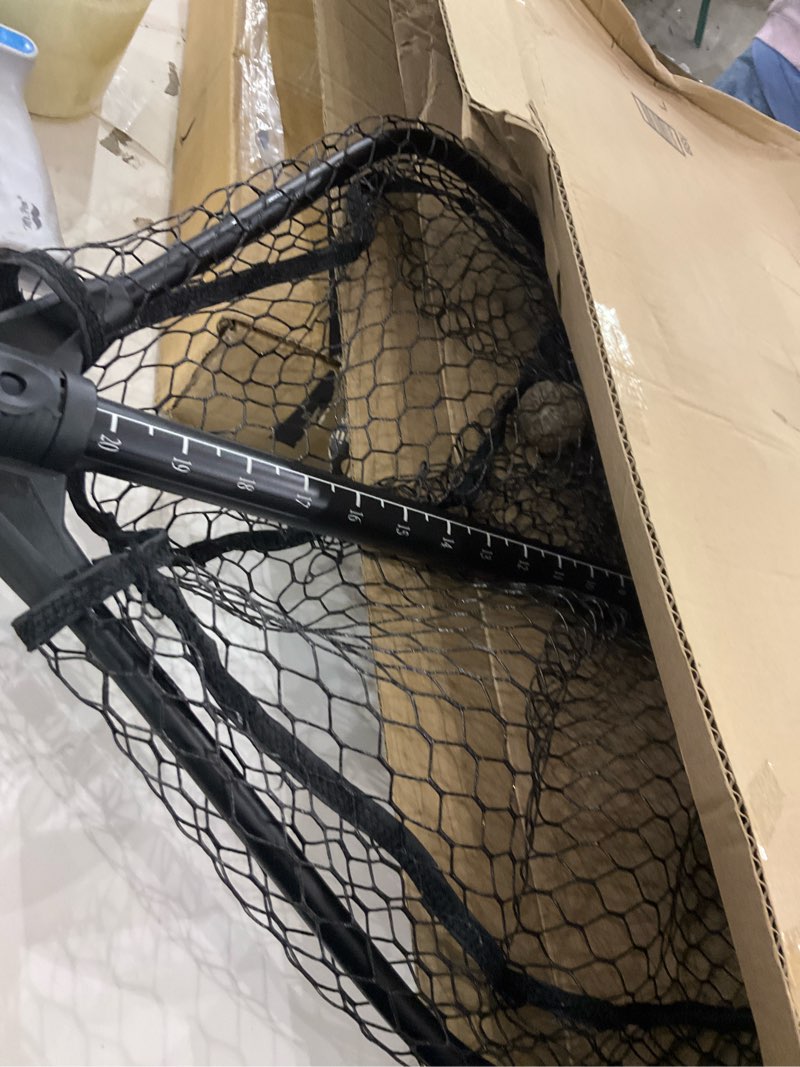 Condition photo showing Good Condition for Long Fishing Net, Foldable Landing Net with Telescoping Handle, Rubber Netting, Lightweight & Strong, Length 56?-75?, Hoop Size 20? x 19?, Depth 20?, 25 lbs. Capacity Rubber Coated Polyethylene Netting