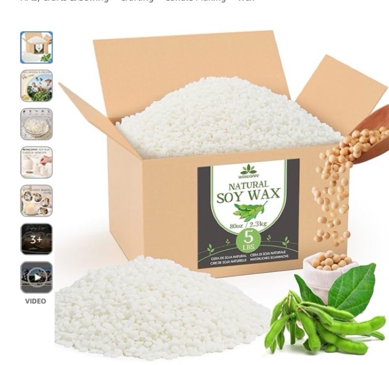 soy wax, waxcanpy natural candle wax, organic soy wax for candle making from farm, no additives, har