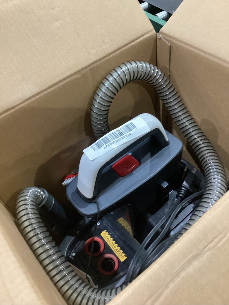Condition photo showing As Is for hoover cleanslate plus portable carpet + upholstery spot cleaner machine, powerful suction with versatile tools, pet stain remover, car and auto detailer, pair with hoover carpet cleaner solution