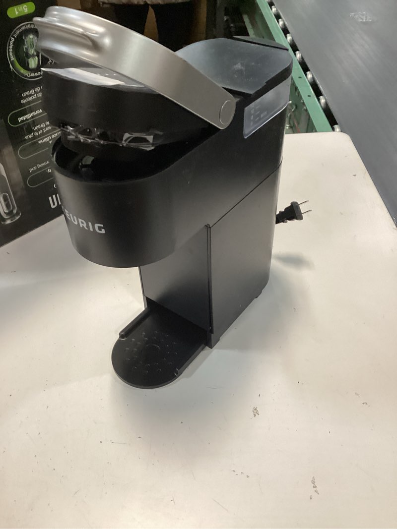 Condition photo showing As Is for Keurig K-Mini Single Serve K-Cup Pod Coffee Maker, 6 to 12oz Brew size, with Cord Storage, Perfect for Small Spaces, Black