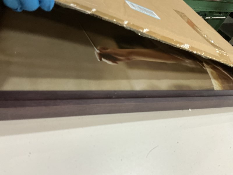 Condition photo showing Good Condition for 20x27 Picture Frame Walnut Brown with Black Back Board Curved Extra Wide Edges, Wooden Vintage Style Puzzle Frame 20x27 for Wall Decor. Walnut Brown 20x27