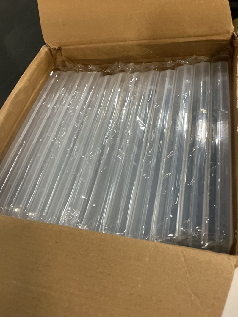Condition photo showing Good Condition for cholemy 12 pcs a4 project case clear portable scrapbook paper storage box with snap tight box document case photo storage containers for magazine, office supplies, school