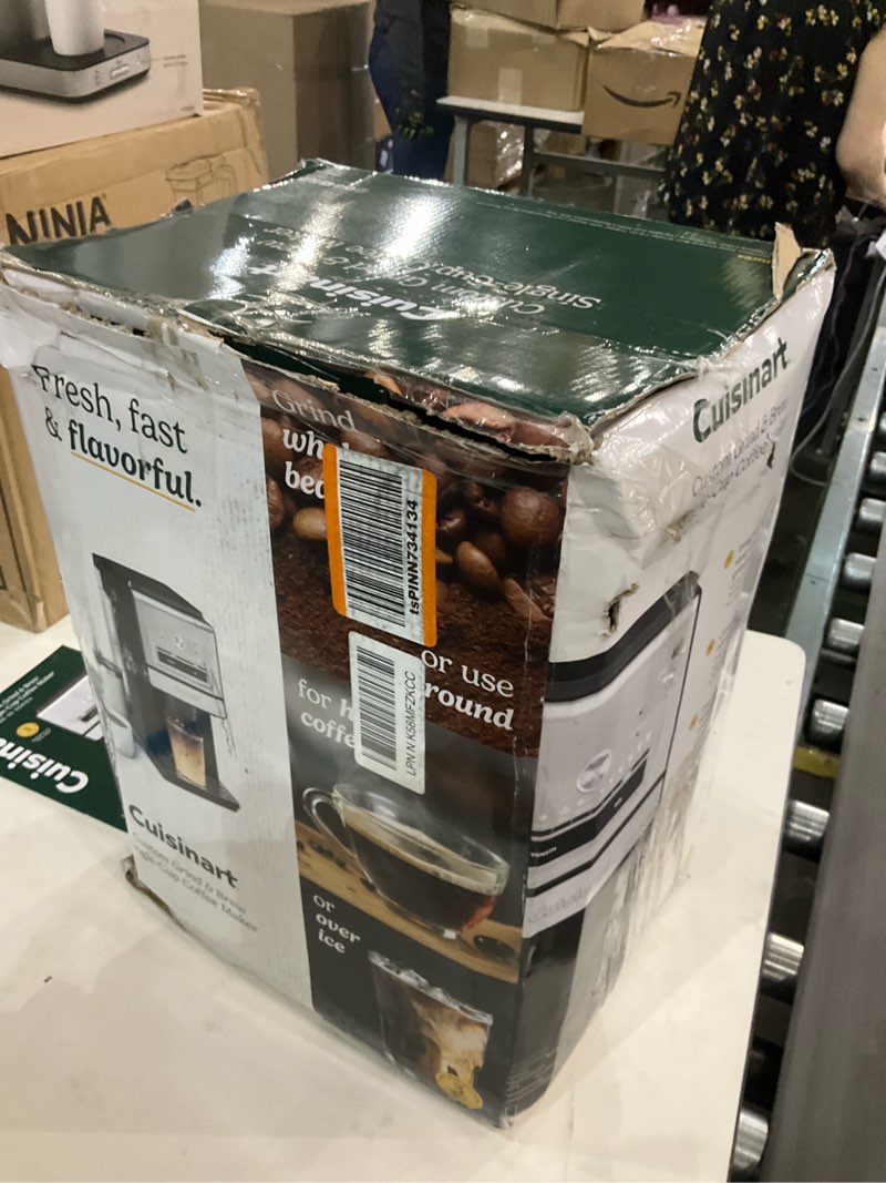 Condition photo showing As Is for Cuisinart Coffee Maker, Custom Grind and Brew Single Cup Coffee Maker, 6 Cup Sizes, Built-in Stainless Steel Burr Mill, Adjustable Strength, Grind Control and Over Ice Feature, Easy Cleaning, DGB-30