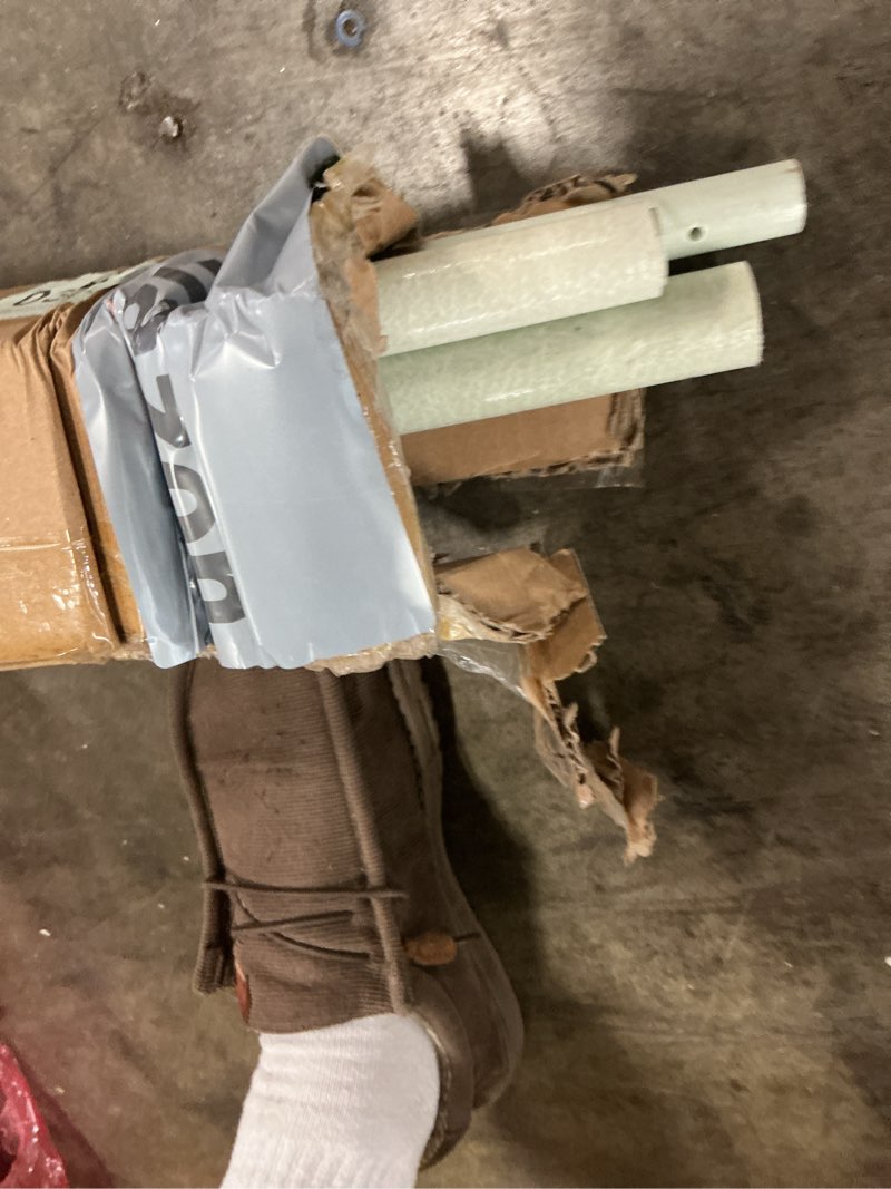 Condition photo showing As Is for 8ft fiberglass mooring whips pair for small boats up to 18ft or 2500 lbs - 316 stainless steel bases, 180° adjustable, with nylon pulleys, cleats & marine ropes economy - up to 18' or 2,500lb