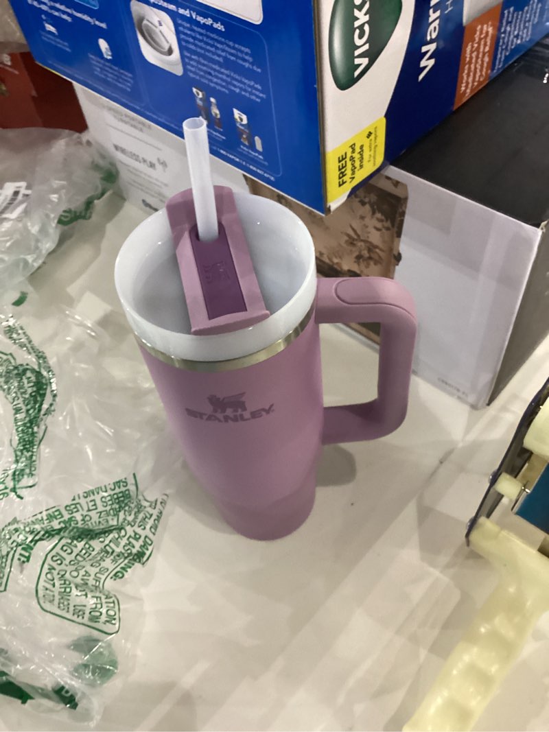 Condition photo showing Good Condition for STANLEY Quencher H2.0 Tumbler with Handle and Straw 30 oz | Flowstate 3-Position Lid | Cup Holder Compatible for Travel | Insulated Stainless Steel Cup | BPA-Free | Lilac 30 Ounces Lilac