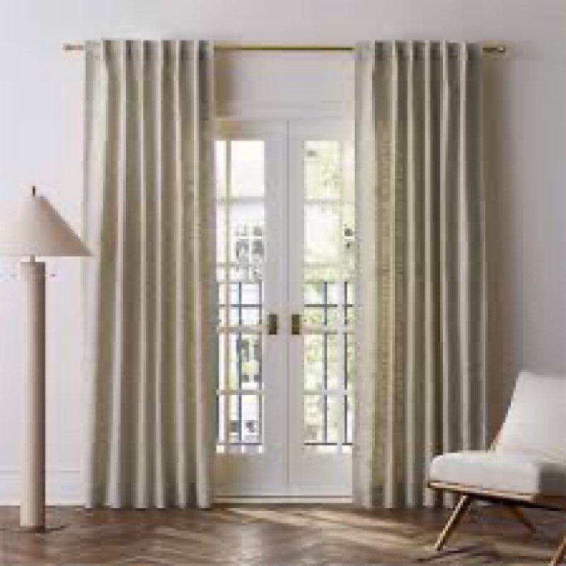 Textured Cotton Curtain, Flax, 48x84