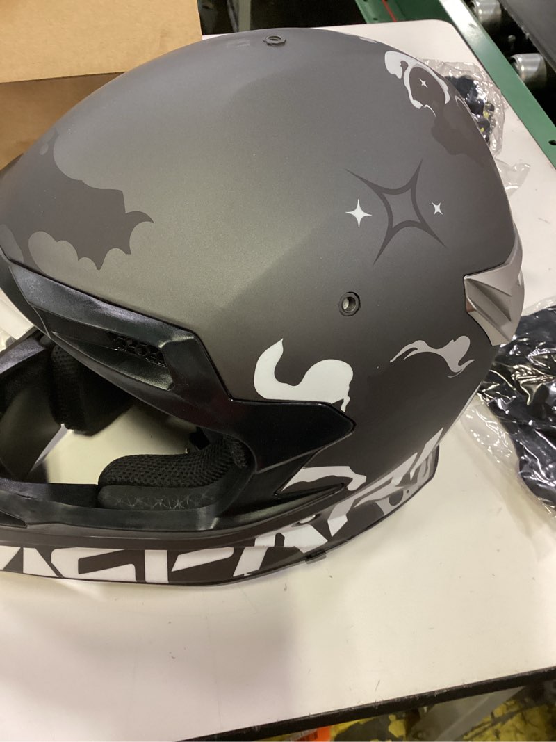 Condition photo showing Good Condition for spark atv & dirt bike helmet for adults - dot certified motocross helmet withquick release, lightweight off-road design for motocross & trail riding matte black spell large