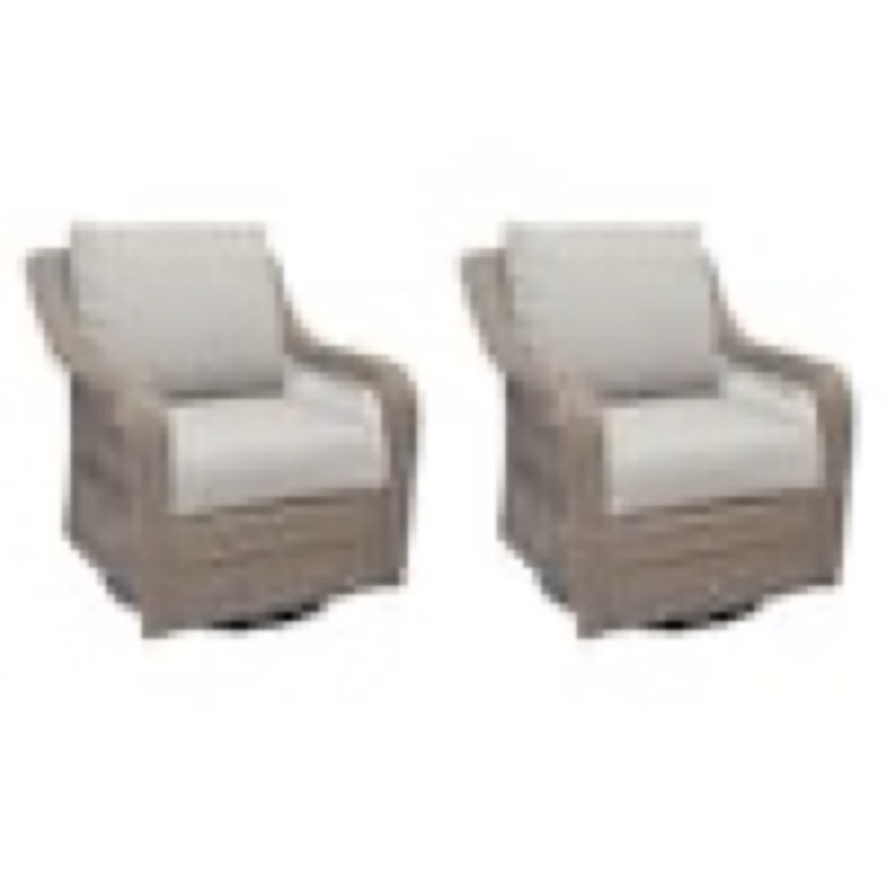  allen + roth grand haven set of 2 wicker brown steel frame swivel glider conversation chair with