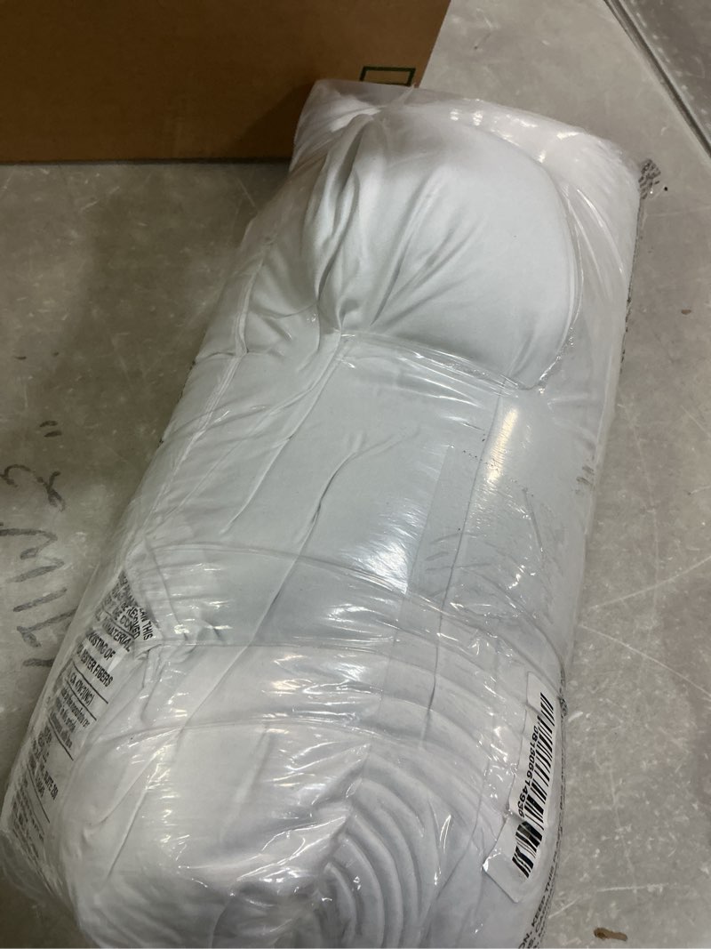 Condition photo showing As Is for Serta Down Illusion Soft Hypoallergenic Medium/Firm Bed Pillows for Side, Stomach or Back Sleepers (2 Pack), Queen, White White Queen Medium/Firm