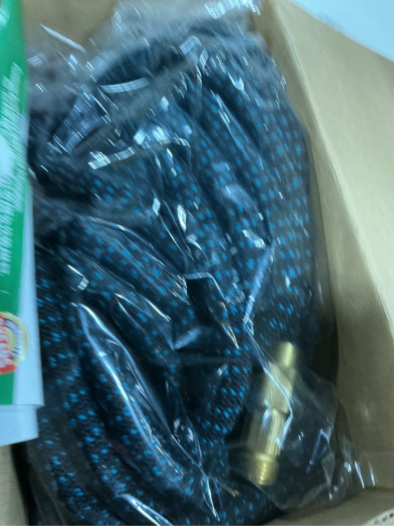 Condition photo showing Good Condition for flexi hose expandable garden hose with 8 function nozzle, 75ft - lightweight retractable garden hose, water hose - no-kink flexibility, 3/4 inch solid brass fittings and double latex core