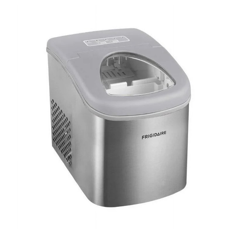 Frigidaire 26 lbs Countertop Ice Maker with Stainless Steel Finish, Quick Bullet-Shaped Ice
