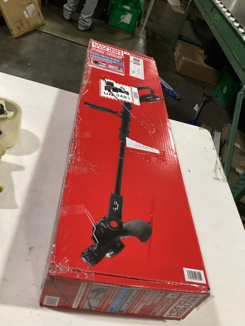 Condition photo showing Good Condition for hyper tough 12" 20v brushless cordless string trimmer with 20v max 2.0ah battery and charging cable