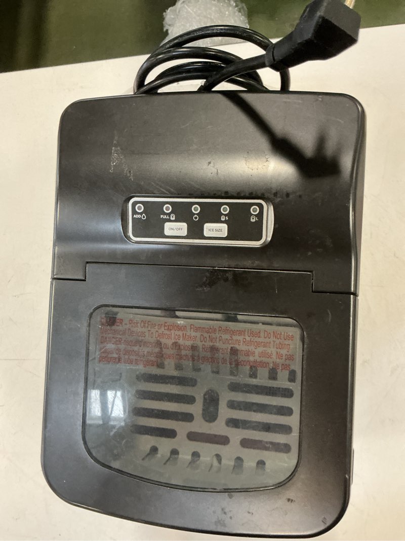 Condition photo showing As Is for FRIGIDAIRE EFIC128AMZBLK Compact Countertop Ice Maker, 26 lb per Day, Black