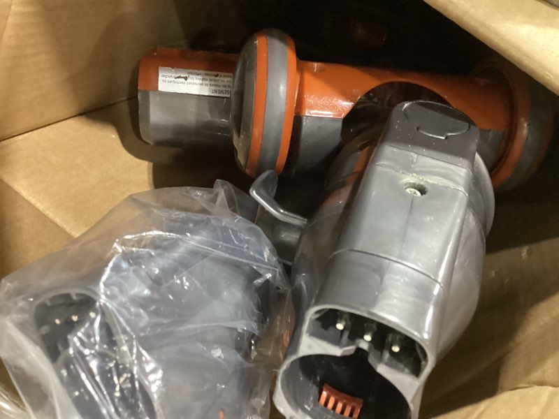 Condition photo showing As Is for shark rocket ultra-light corded bagless vacuum for carpet and hard floor cleaning with swivel steering (hv301), gray/orange