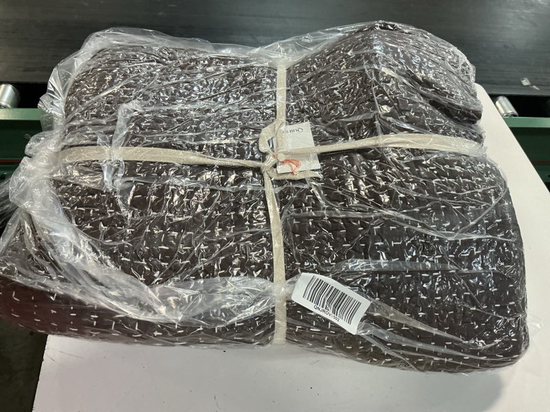 Condition photo showing Good Condition for organic cotton hand stitched quilt set, king/cal king, espresso