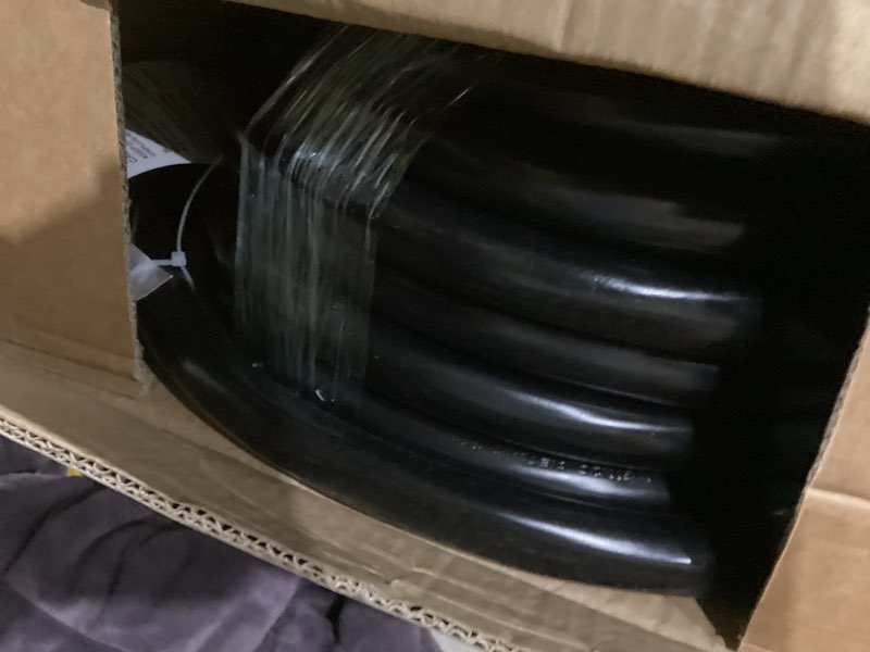 Condition photo showing As Is for 50ft 50 amp generator cord, nema 14-50p/ss2-50r heavy-duty 4 conductors cable, pure copper stw rv extension cord, female plug with twist lock, suitable for rv or camper, etl listed