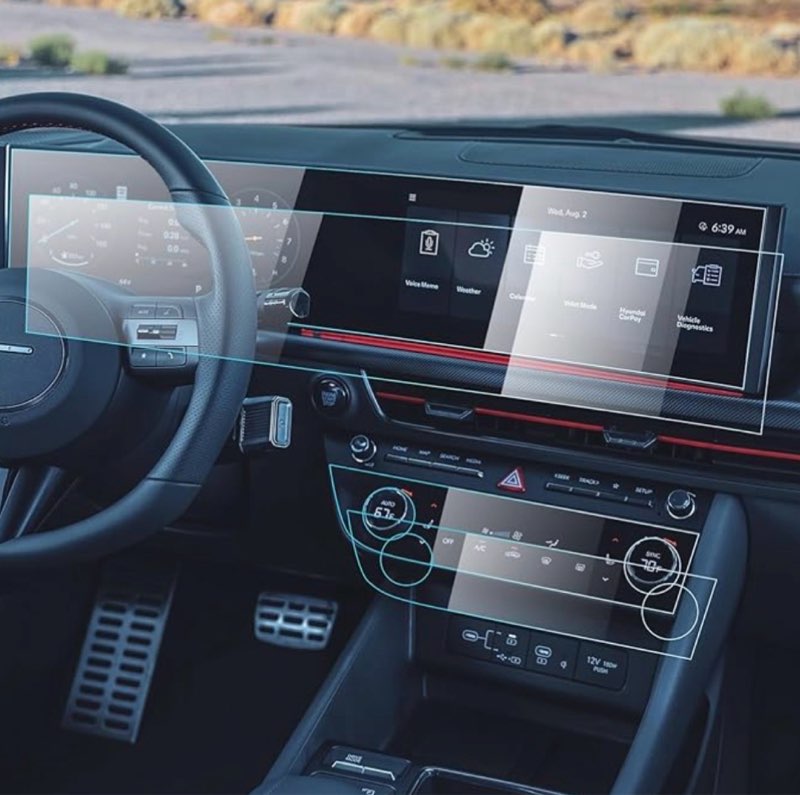 (4pcs) 2024 2025 Sonata Screen Protector for Hyundai Sonata (12.3Inch&AC Displays), Sonata (S/SEL/SE