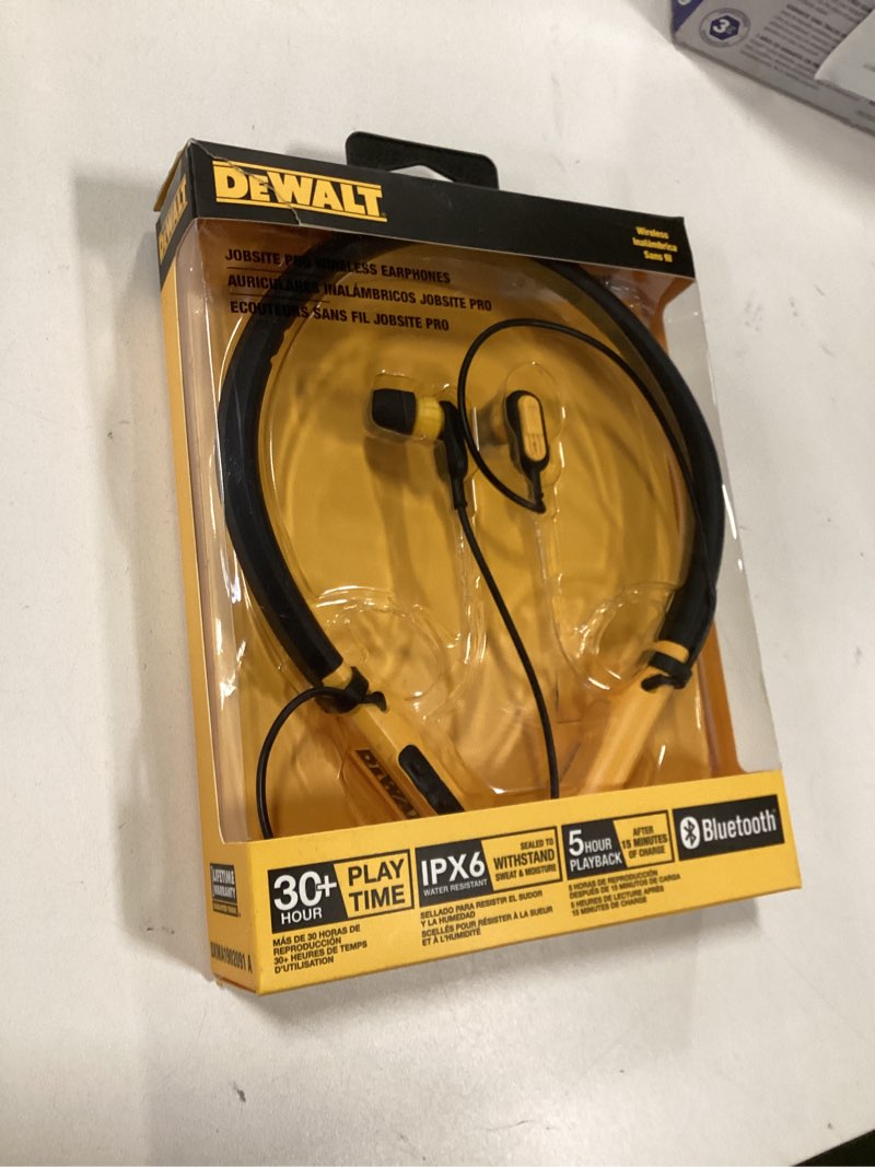 Condition photo showing New/Like New for DeWalt 190 2091 DW2 A WR Wireless Earphones - Quantity 2
