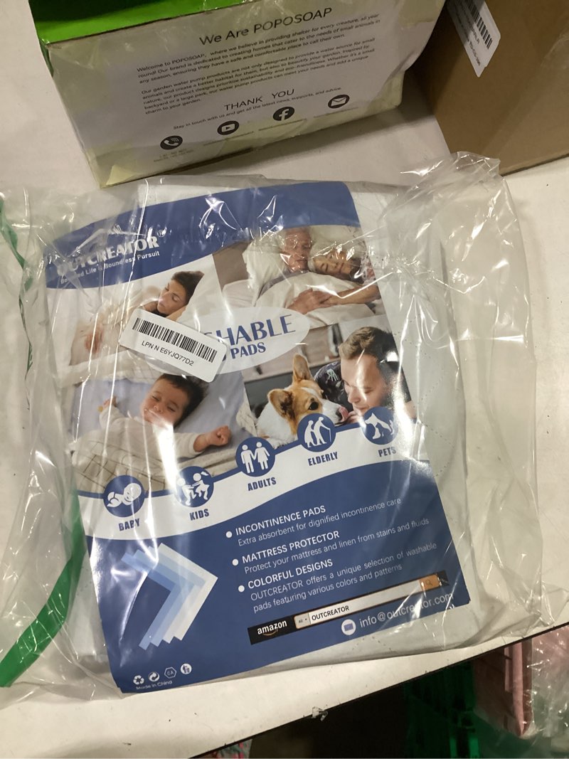 Condition photo showing Good Condition for outcreator® washable bed pads 34" x 56" (pack of 2), incontinence mattress protector, anti-slip waterproof underpads for adults kids elderly pets, absorbency & reusable bedwetting pads (white) solid white 34x56 inch (pack of 2)