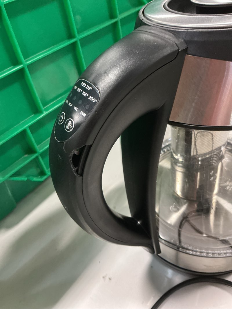 Chefman 1.8L Electric Glass Kettle w/ Temperature Control, Removable Tea Infuser - Stainless Steel