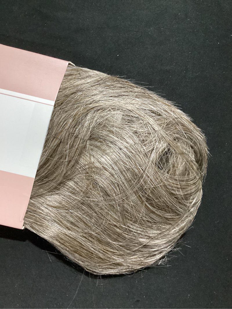 Condition photo showing Good Condition for lace front hair toppers with band for women 5.5x4 pre-cut closed lace hairline synthetic straight hair wear and go glueless toppers for beginners middle grey
