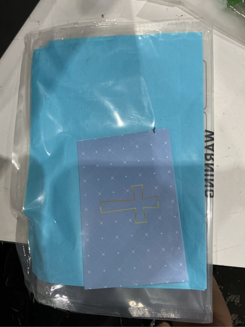 Condition photo showing Good Condition for woric large baptism gift bag, 14" blue gift bag with cross design tissue paper card for baby boy baptisms first communions christenings religious occasion(10" x 5" x 14") blue cross y//v