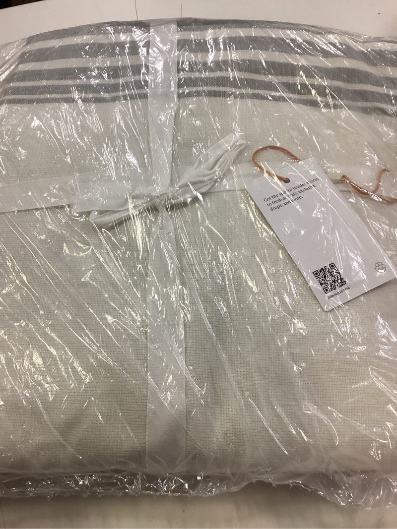 Condition photo showing Good Condition for coastal stripe linen cotton room darkening curtain - single panel  (1) panelsize: 48x84