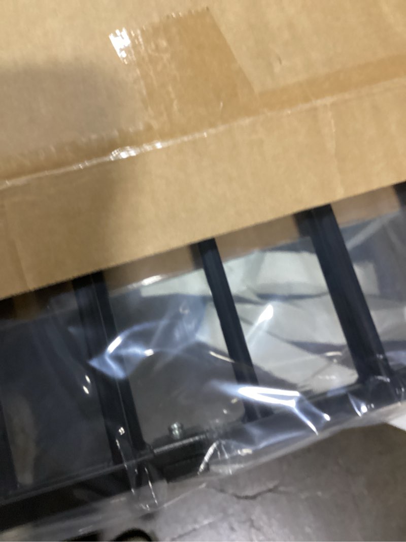 Condition photo showing As Is for babelio baby gate for stairs, kitchen & doorways, no bottom bar| one-handed operation| auto-close| hardware mount (drill needed) safety dog/pet gate (black - b17, 26-43" w, 28" h)