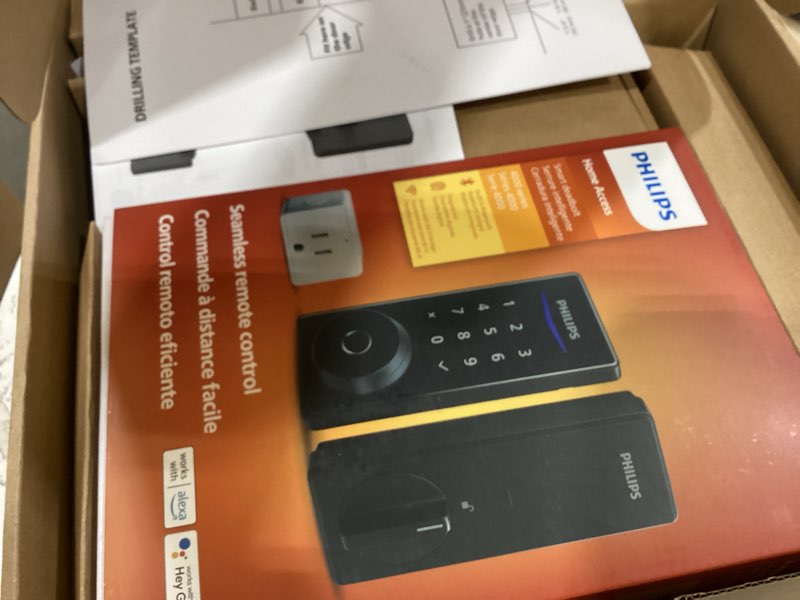 Condition photo showing Good Condition for philips wi-fi smart lock with handle, keyless entry keypad door lock with handle, front door deadbolt set with wifi gateway, app control, fingerprint unlock, pin code unlock, auto locking wi-fi lock set matte black