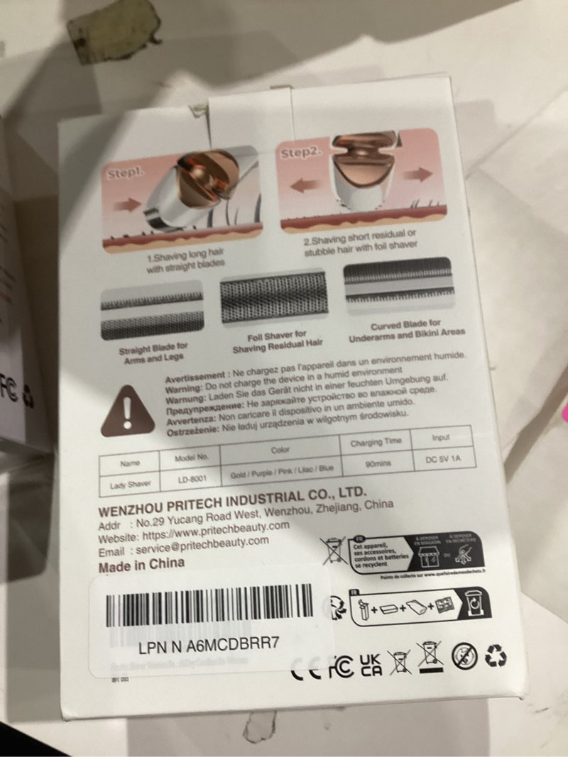 Condition photo showing Good Condition for Electric Razor for Women Rechargeable Wet Dry Electric Shaver for Women, Waterproof Lady Shaver for Legs Arm Underarm Bikini Public Body Razor with One Extra Foil Blade Pink