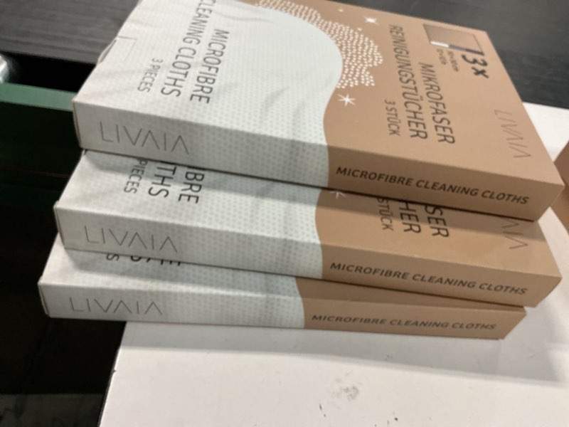 Condition photo showing New/Like New for ( 3 pack )livaia microfiber cleaning cloth  household cleaning cloth  white  grey and black  6-pack