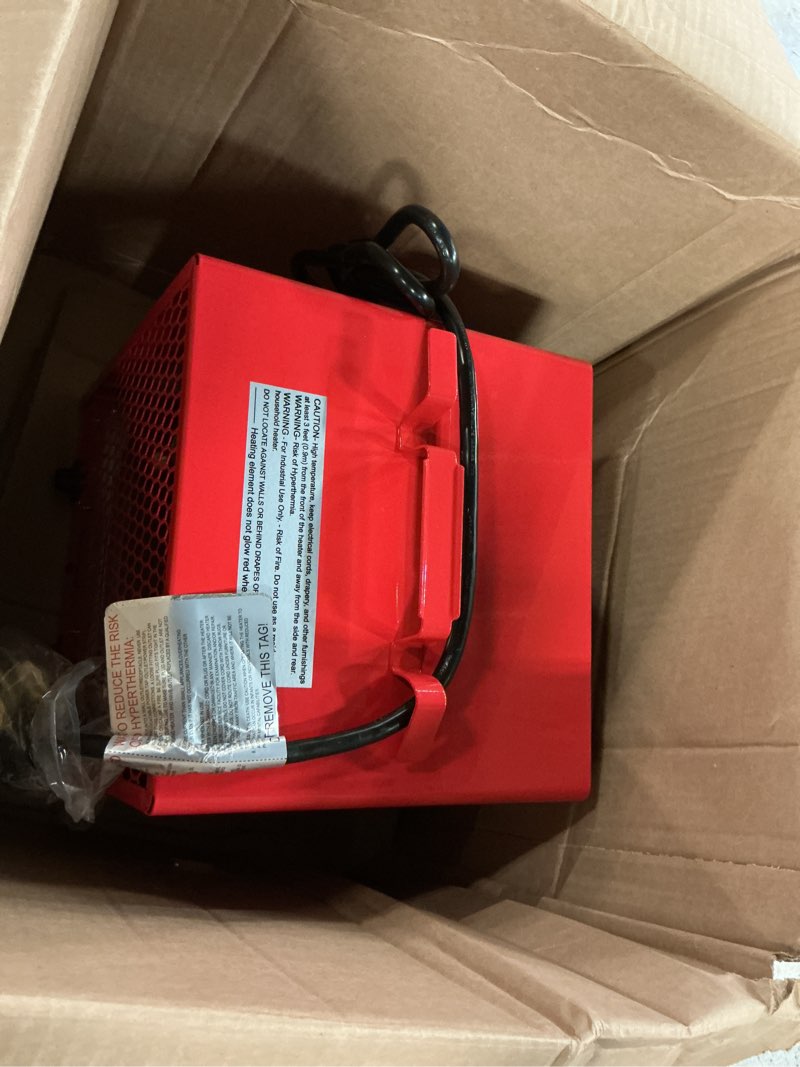 Condition photo showing As Is for DR. INFRARED HEATER DR-988 240V Electric Industrial Garage, Workshop, Warehouse, Construction Heater, 5600W, Thermostat 37-113 °F, Portable, Wall Ceiling Mount 5600 Watts