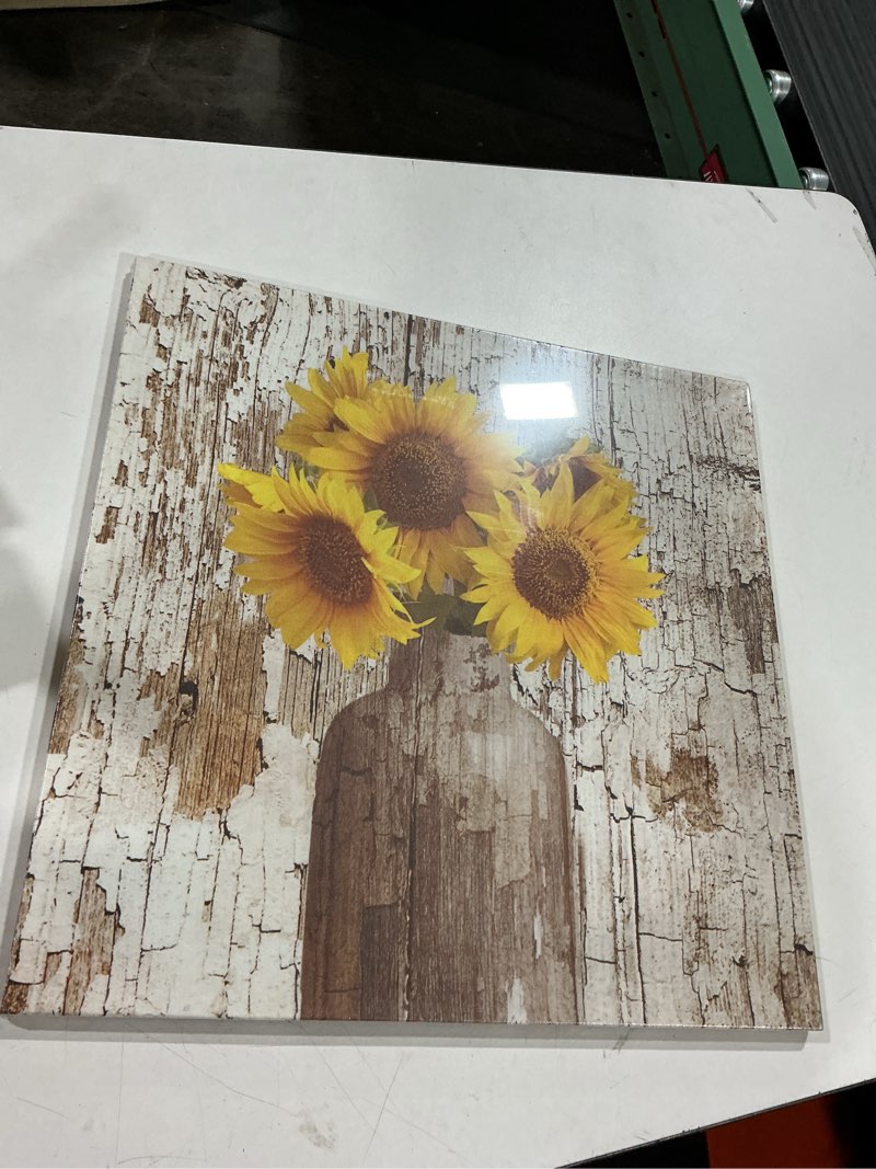 Condition photo showing Good Condition for rustic floral country farmhouse sunflower contemporary canvas artwork prints wall art decor for home living room bedroom decoration office wall decor framed ready to hang 20"x20"